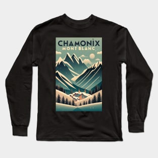 A Vintage Travel Art of Chamonix - France Long Sleeve T-Shirt